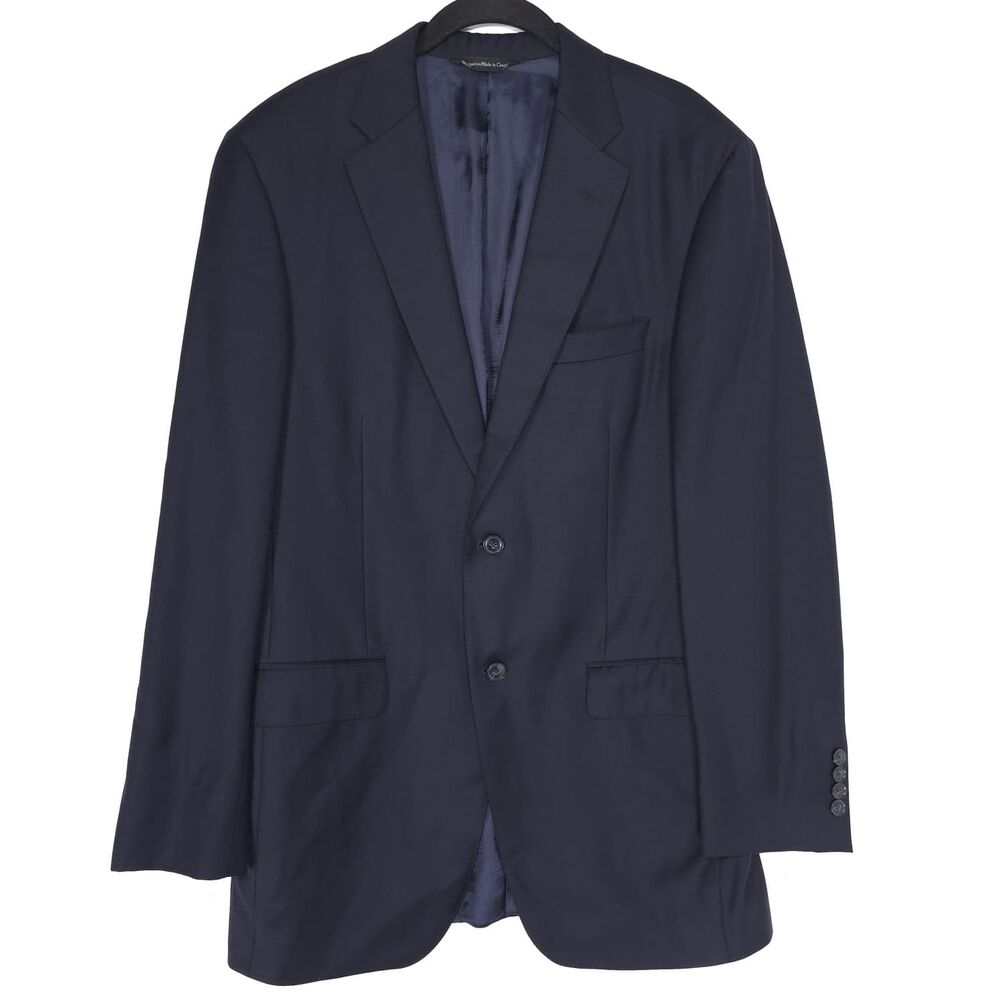 SAMUELSOHN Men's Navy Sport Coat Navy 40L Super 120s Wool UNION MADE UTIS CANADA